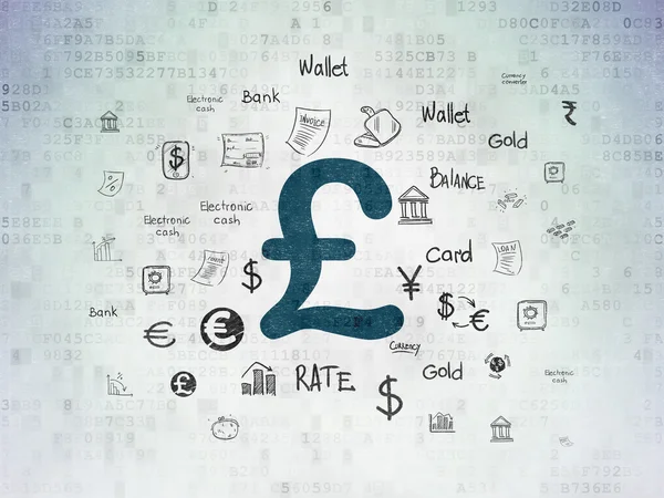 Money concept: Pound on Digital Data Paper background — Stock Photo, Image