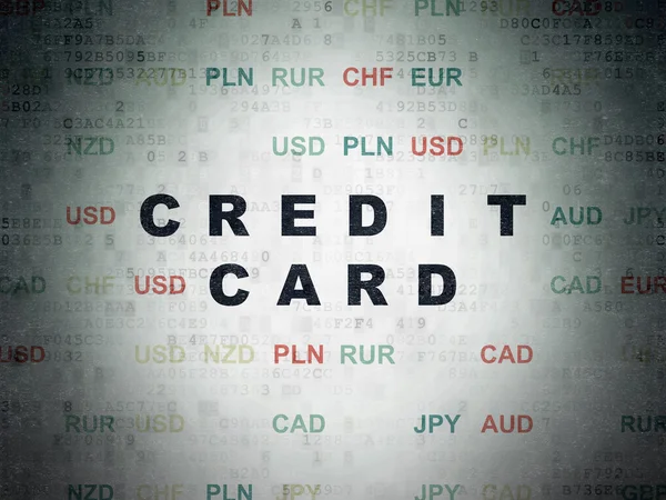 Bankovní koncepce: kreditní kartu na digitálních dat. papír na pozadí — Stock fotografie