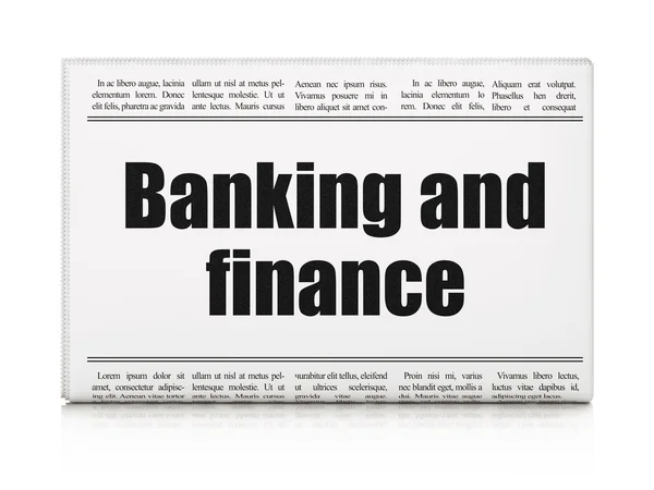 銀行の概念: 銀行と金融の新聞の見出し — ストック写真