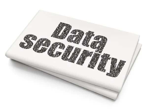 Datenschutzkonzept: Datensicherheit vor leerem Zeitungshintergrund — Stockfoto