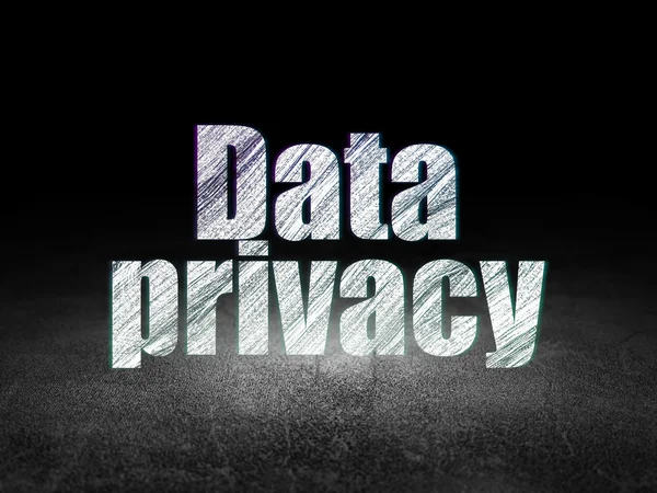 Concepto de protección: Privacidad de datos en sala oscura grunge —  Fotos de Stock