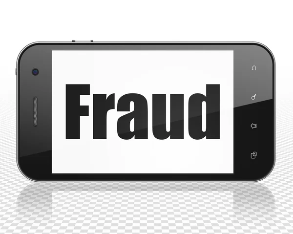 Protection concept: Smartphone with Fraud on display — ストック写真