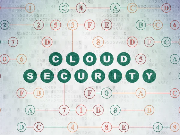 Concepto de seguridad: Seguridad en la nube en el fondo del documento de datos digital —  Fotos de Stock