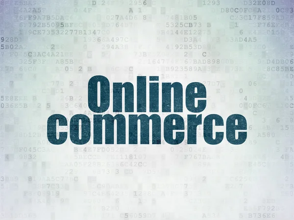 Concept d'entreprise : Commerce en ligne sur fond de papier numérique — Photo