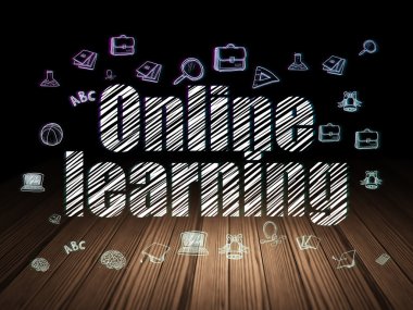 Kavram öğrenme: Online öğrenme grunge karanlık odada