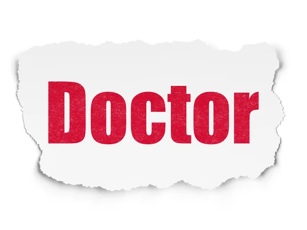 Health concept: Doctor on Torn Paper background — 图库照片