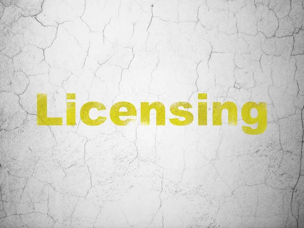 Lag koncept: licensiering på väggen bakgrund — Stockfoto