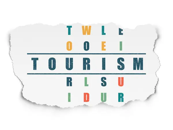 여행 컨셉: 크로스 워드 퍼즐에 관광 — 스톡 사진