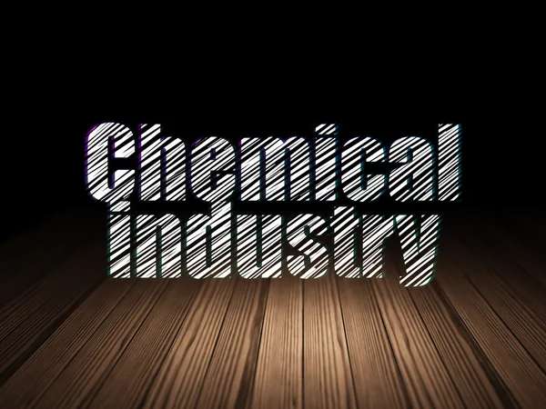 Koncepcja produkcji: przemysł chemiczny w ciemnym pokoju grunge — Zdjęcie stockowe