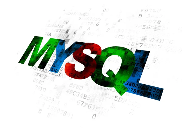 Programmeringskoncept: MySQL på digital bakgrund — Stockfoto