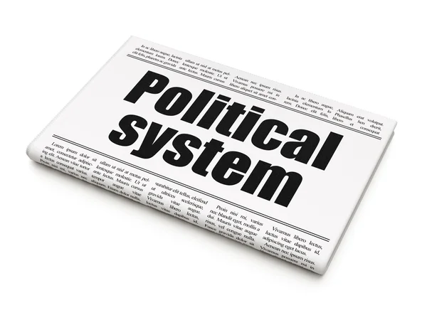 Concetto politico: titolo del giornale Sistema politico — Foto Stock