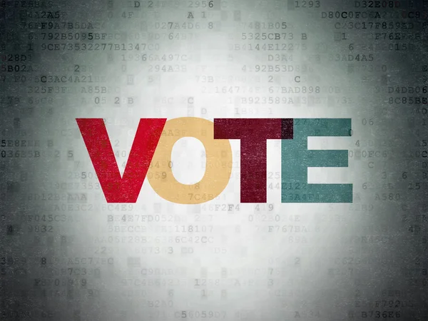 Koncepcji politycznej: głosować na tle cyfrowych danych papierze — Zdjęcie stockowe