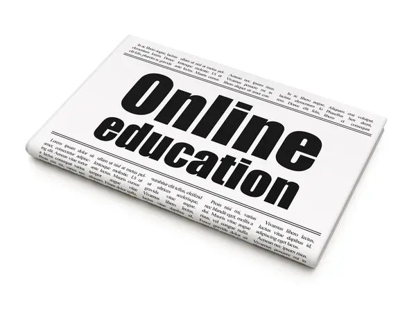 Concept d'éducation : titre du journal Online Education — Photo