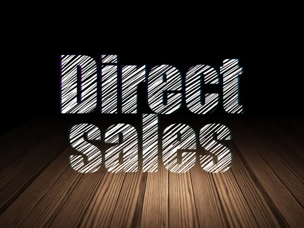 Marketing concept: Direct Sales in grunge dark room — Φωτογραφία Αρχείου