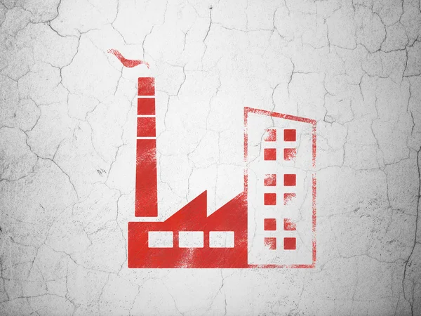 Finance concept: Industry Building on wall background — Stock Photo, Image