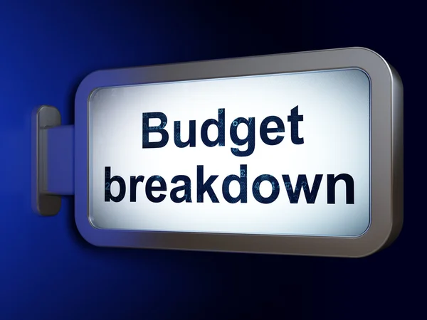 Business concept: Ripartizione del budget su sfondo cartellone — Foto Stock