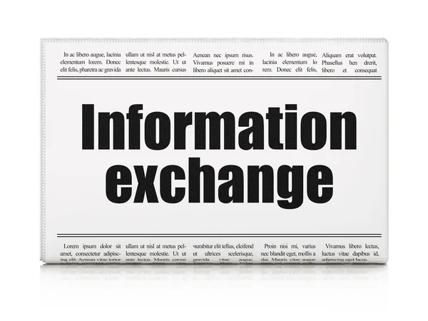 Concept d'information : titre du journal Information Exchange — Photo