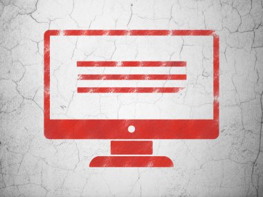 Web geliştirme kavramı: duvar arka yüzündeki LCD ekran