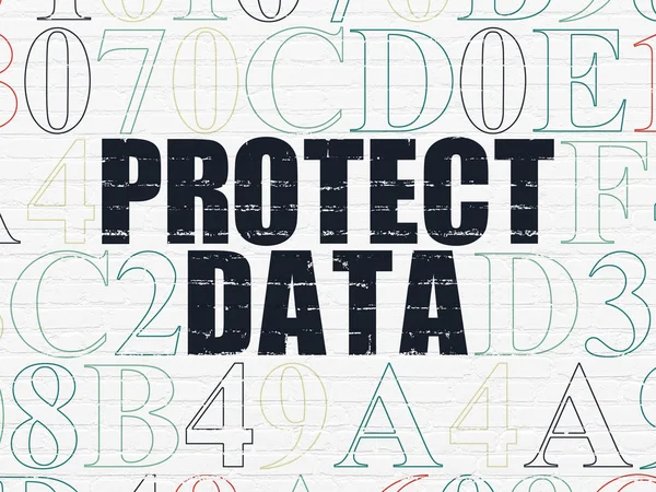 Concept de sécurité : Protéger les données sur fond mural — Photo