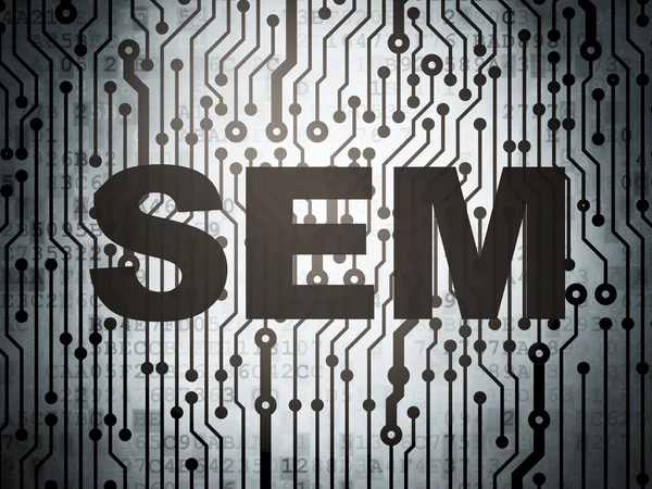 Marketing concept: circuit board with SEM — Stock Photo, Image