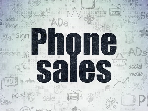 Marketing concept: Phone Sales on Digital Data Paper background — Stock Photo, Image