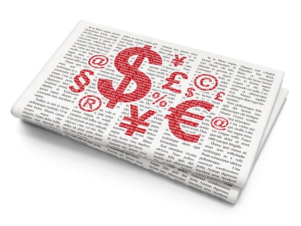 Reklám koncepció: Pénzügy Symbol újság háttér — Stock Fotó