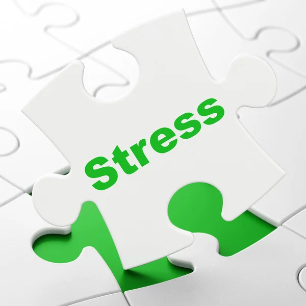 Geneeskunde concept: stress op puzzel achtergrond — Stockfoto