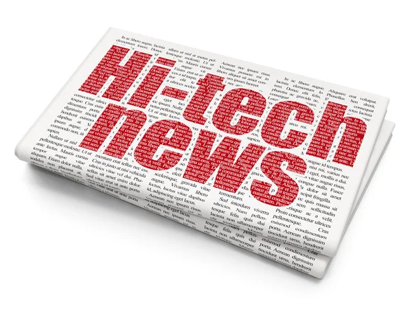 Concepto de noticias: Noticias de alta tecnología en el fondo del periódico — Foto de Stock