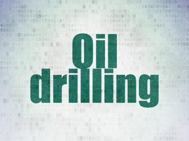 Manufacuring kavramı: dijital veri kağıt arka plan üzerinde petrol Delme