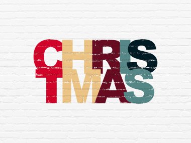 Tatil kavramı: Noel duvar arka plan üzerinde