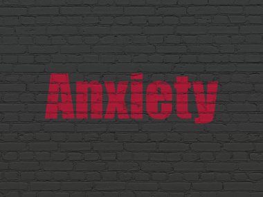 Sağlık kavramı: anksiyete duvar arka plan üzerinde