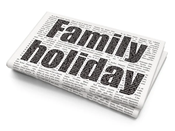 Vacation concept: Family Holiday on Newspaper background — 스톡 사진