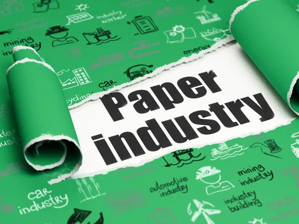 Industry concept: black text Paper Industry under the piece of  torn paper — Stockfoto