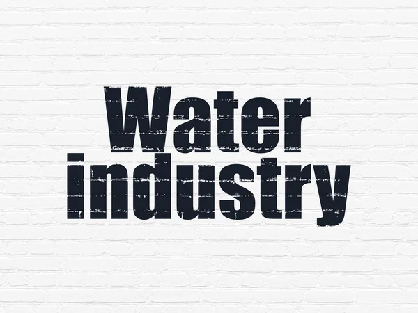 業界の概念: 壁の背景に水業界 — ストック写真
