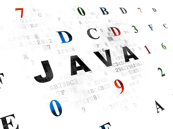 แนวคิดฐานข้อมูล: Java บนพื้นหลังดิจิตอล — ภาพถ่ายสต็อก