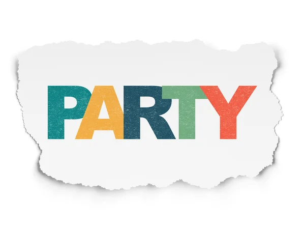 Holiday concept: Party on Torn Paper background — Stock Photo, Image