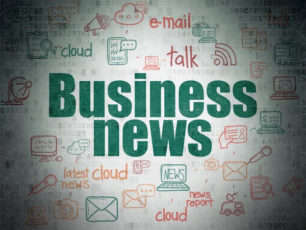 Concetto di notizie: Business News sul background della Digital Data Paper — Foto Stock