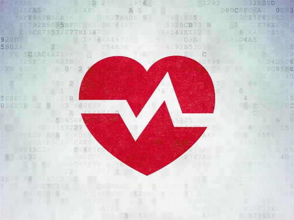 Concetto di medicina: Heart on Digital Data Paper background — Foto Stock