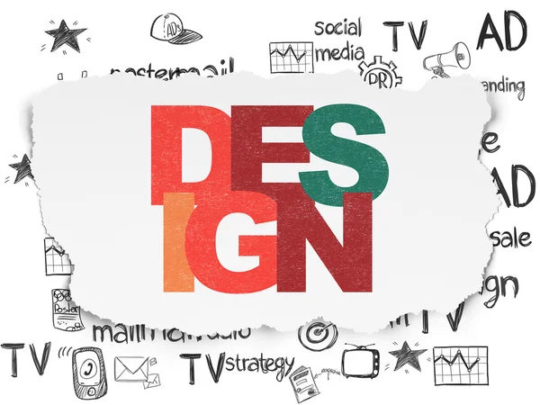 Concetto di marketing: design su sfondo carta strappata — Foto Stock