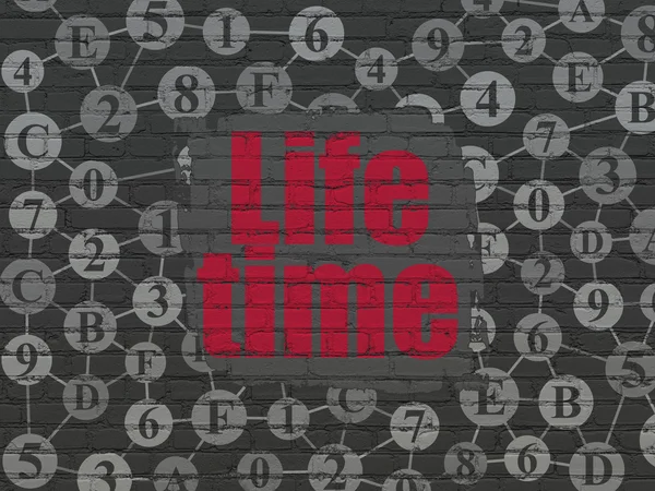 Tijd concept: levensduur op muur achtergrond — Stockfoto