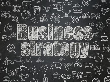 Business concept: Business Strategy on School board background
