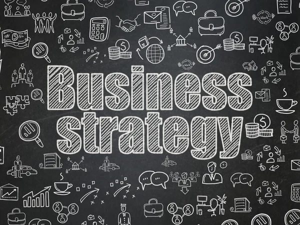 Business concept: Business Strategy on School board background — Zdjęcie stockowe