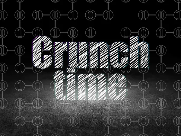 Concept d'entreprise : Crunch Time in grunge dark room — Photo