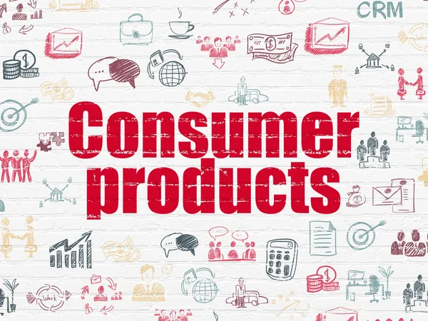 Business concept: Consumer Products on wall background — Stock Photo, Image