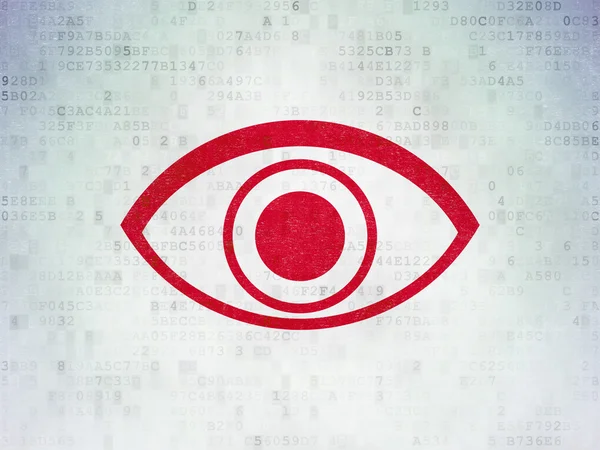 Security concept: Eye on Digital Data Paper background — Stock Photo, Image