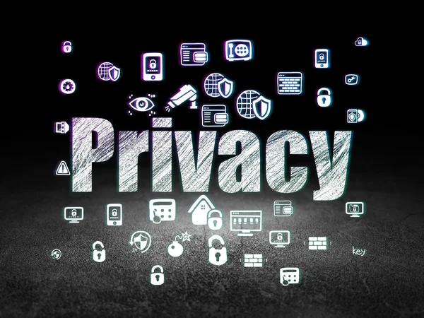 Safety concept: Privacy in grunge dark room — Stock Photo, Image