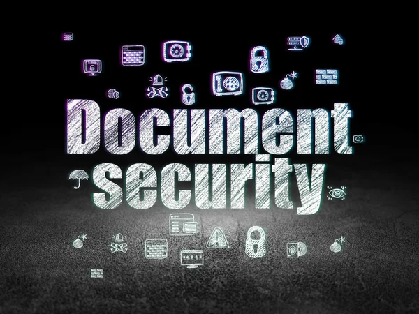 Koncepcja bezpieczeństwa: Document Security w grunge ciemnym pomieszczeniu — Zdjęcie stockowe