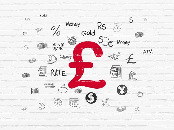 Money concept: Pound on wall background — Stock Photo, Image