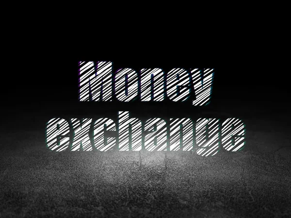 Currency concept: Money Exchange in grunge dark room — Stock Photo, Image