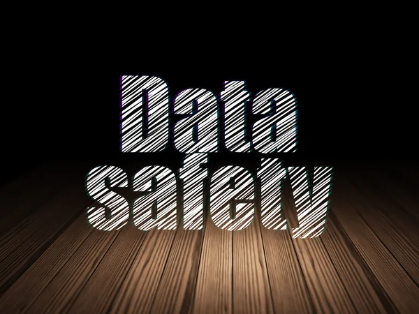 Concepto de datos: Seguridad de los datos en sala oscura grunge — Foto de Stock